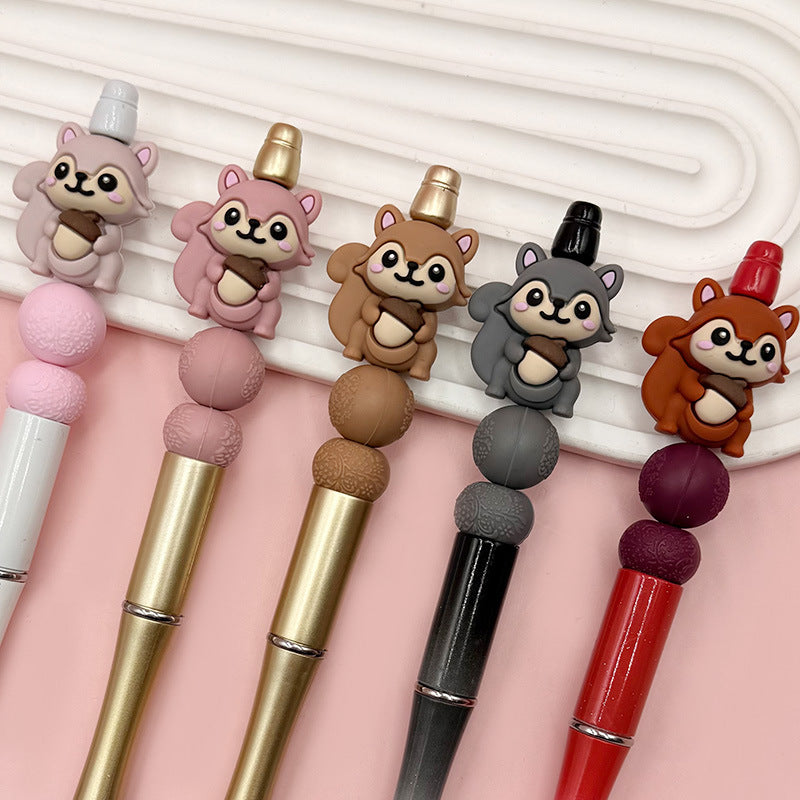 3D Squirrel Silicone Focal Beads Cute Animal Design 20pcs 4