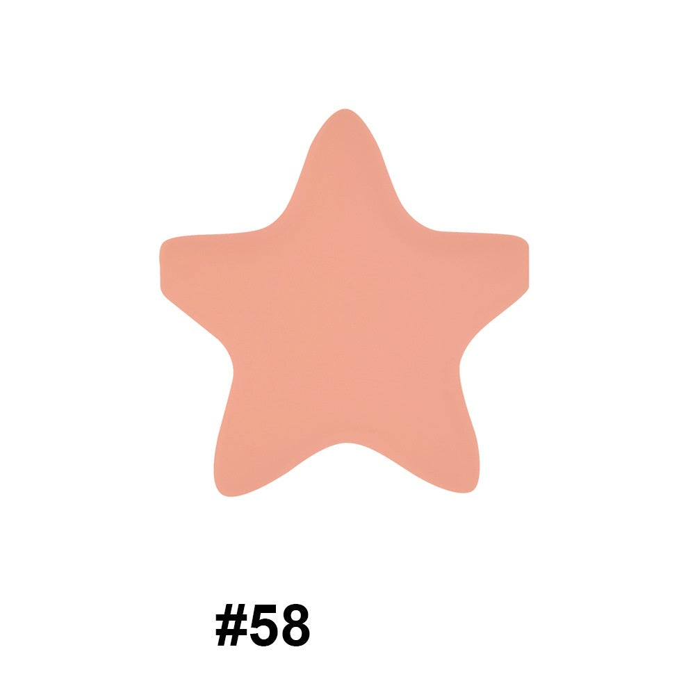 Star Shaped 45mm Silicone Beads Smooth Surface 50pcs 7