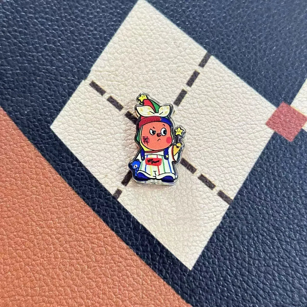 Double Sided Embossed Enamel Acrylic Beads 30mm Whimsical Characters 10pcs 2
