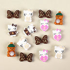 3D Designer Style Silicone Focal Beads Cat Bear Heart Shapes 20pcs