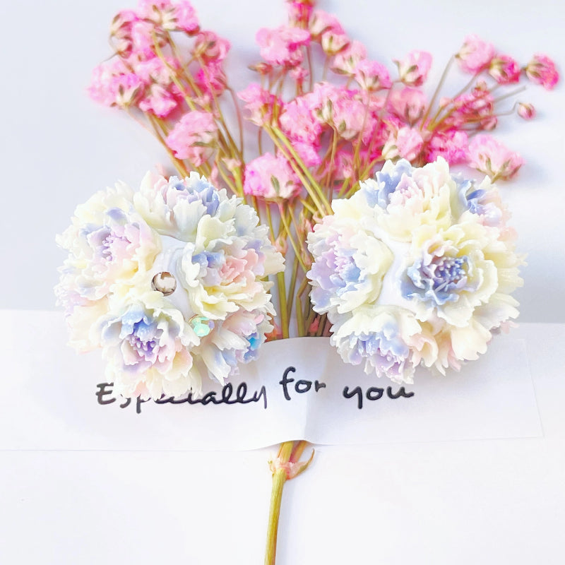 Flower Clay Beads 22mm Multicolor Peony Balls Polymer 10Pcs 8