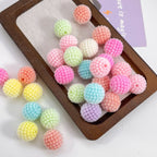 20mm Bubblegum Acrylic Flocked Beads Soft Texture 50pcs