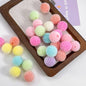 20mm Bubblegum Acrylic Flocked Beads Soft Texture 50pcs