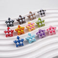 Waffle Pattern Star Acrylic Beads 19mm Colorful Mixed 20pcs 3