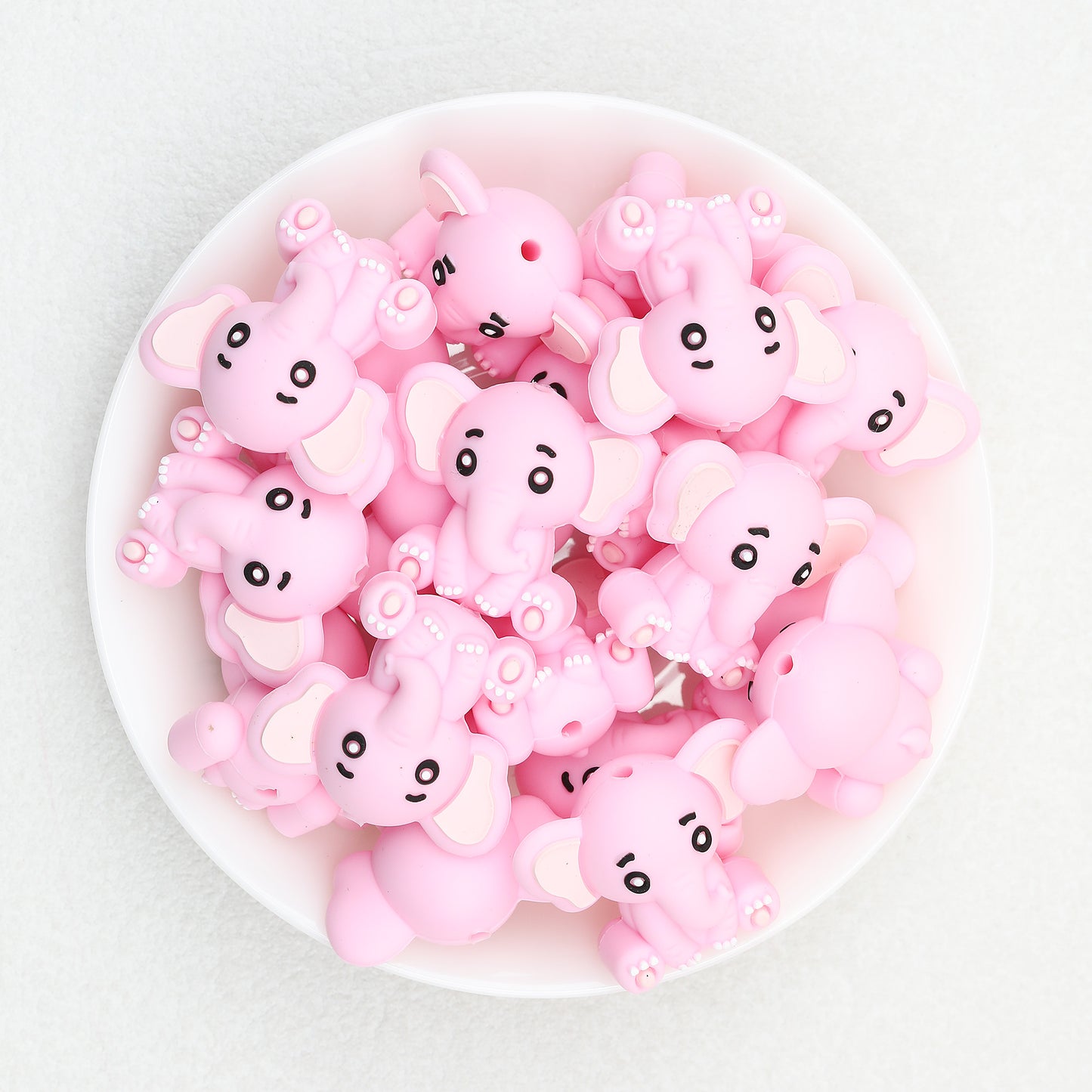 Cute 3D Elephant Silicone Focal Beads 20pcs 4