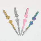 Mini Folding Self Defense Keychain Stainless Steel Key Shape 2pcs