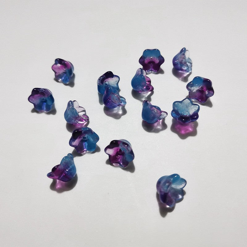 Czech Glass Beads Wind Chime Flower 12mm Pastel Glossy 100pcs 7