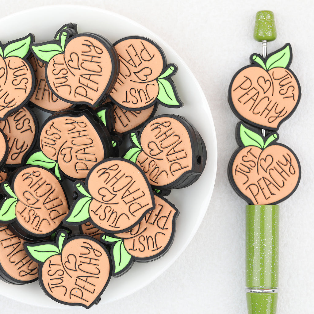 Light Orange Peach Silicone Focal Beads 20Pcs 