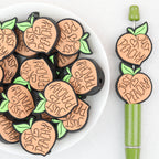 Light Orange Peach Silicone Focal Beads 20Pcs 