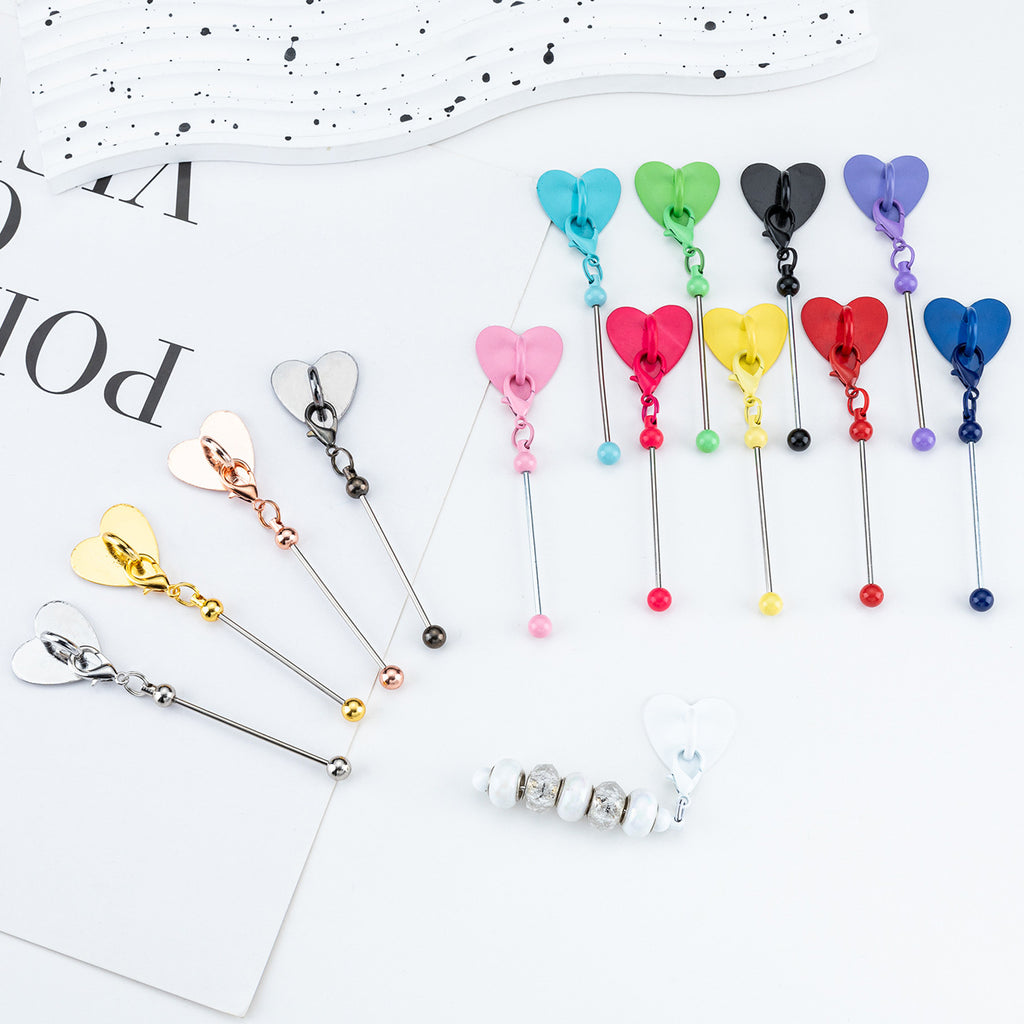 Beadable Metal Cup Charms Heart-shaped