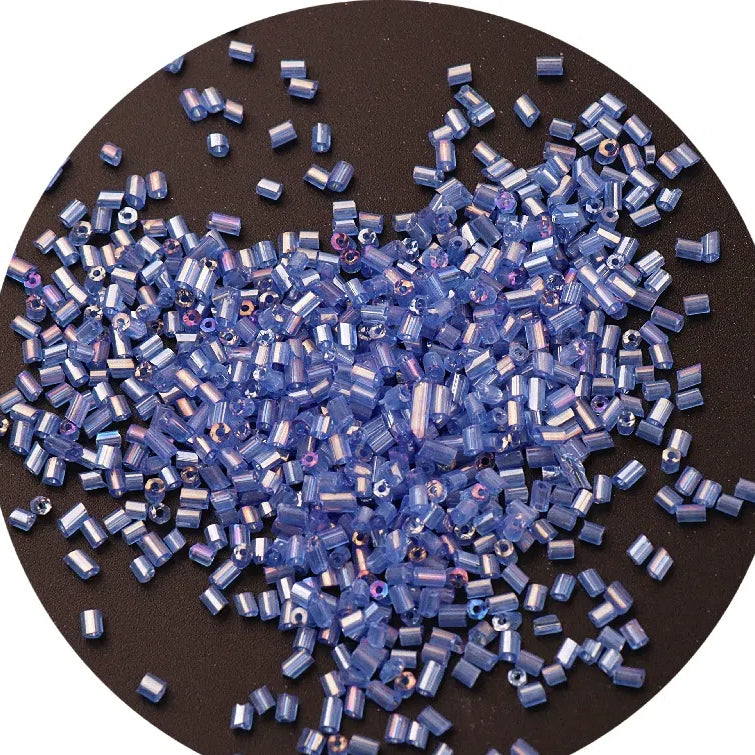 Iridescent Seed Bugle Glass Beads 3mm Mixed Colors 3000pcs 11