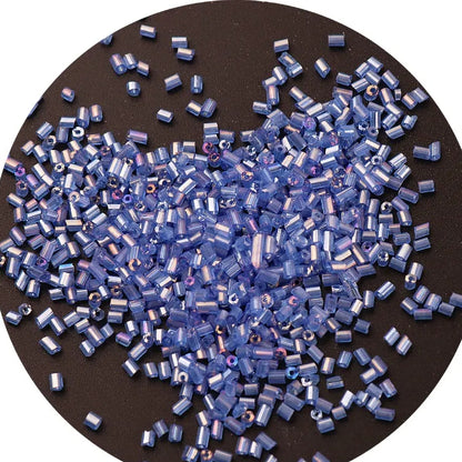 Iridescent Seed Bugle Glass Beads 3mm Mixed Colors 3000pcs 11