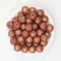 15mm Glitter Silicone Round Beads with 2.5mm Hole 50pcs - Glitter Copper