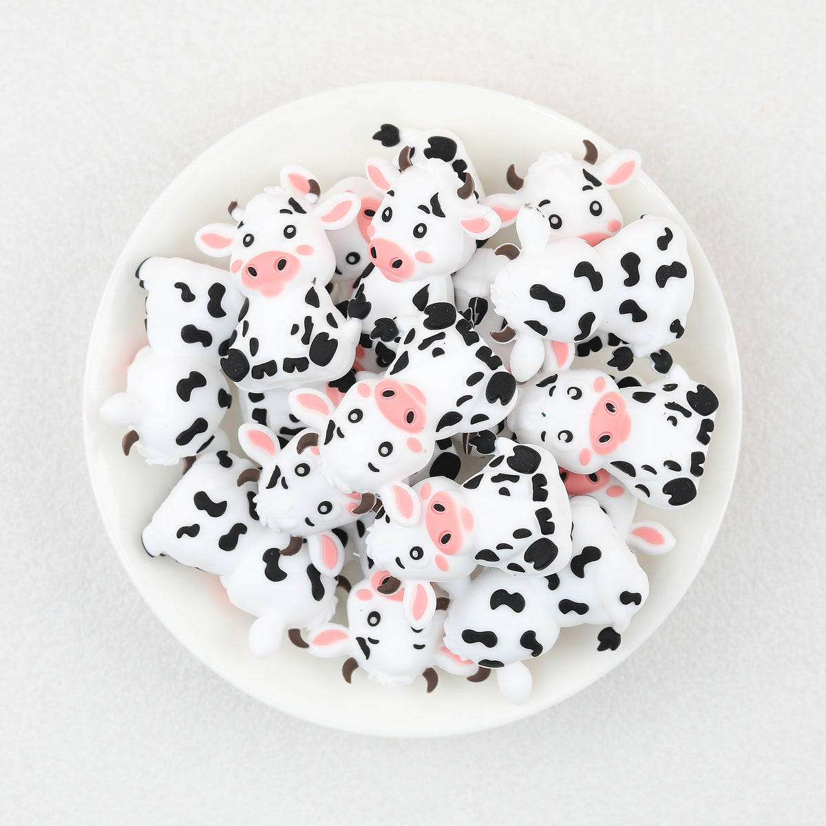  3D Cartoon Cow Silicone Focal Beads 20Pcs 2
