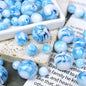 Monet Oil Painting Style Round Resin Beads 8mm 100pcs 13