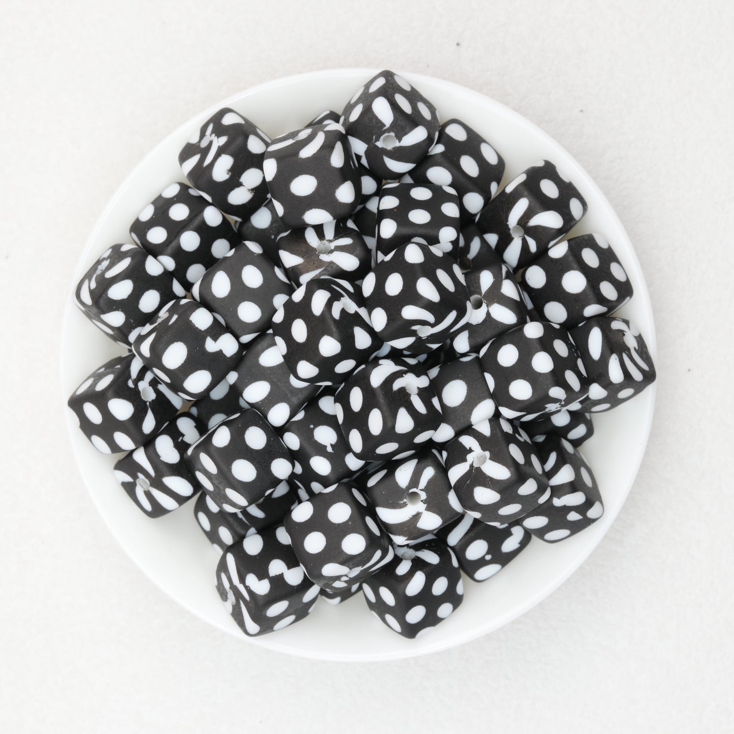 Geometric Pattern 13.5mm Square Silicone Beads with 2.5mm Hole 50pcs 2