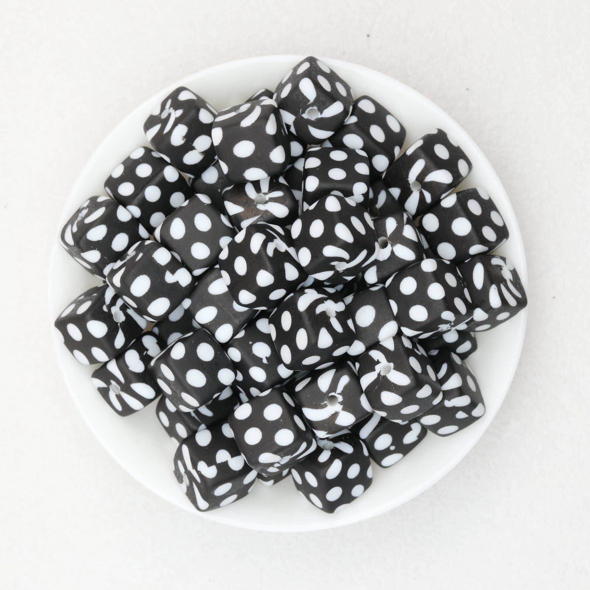Geometric Pattern 13.5mm Square Silicone Beads with 2.5mm Hole 50pcs 2