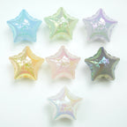 UV Finish Jelly Five-Pointed Star Acrylic Beads 25x16mm 50pcs