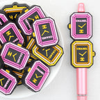 Purple Yellow LV Watch Dial Silicone Focal Beads 20Pcs 