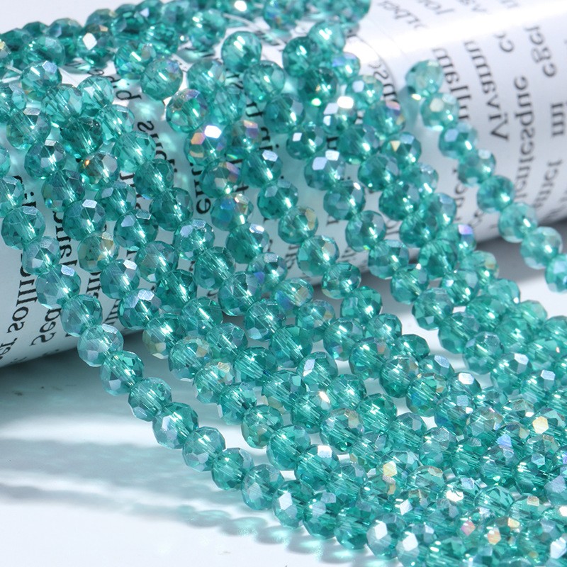 Electroplated Flat Glass Beads 8mm Colorful Mixed 10 Strands 7