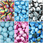 Colorful 15mm Printed Round Silicone Beads with Flower Patterns 50pcs