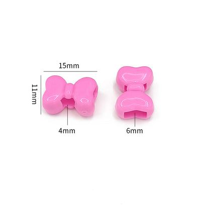 Painted Bow Acrylic Beads 15mm Macaron Cute Four-Hole 200pcs 3