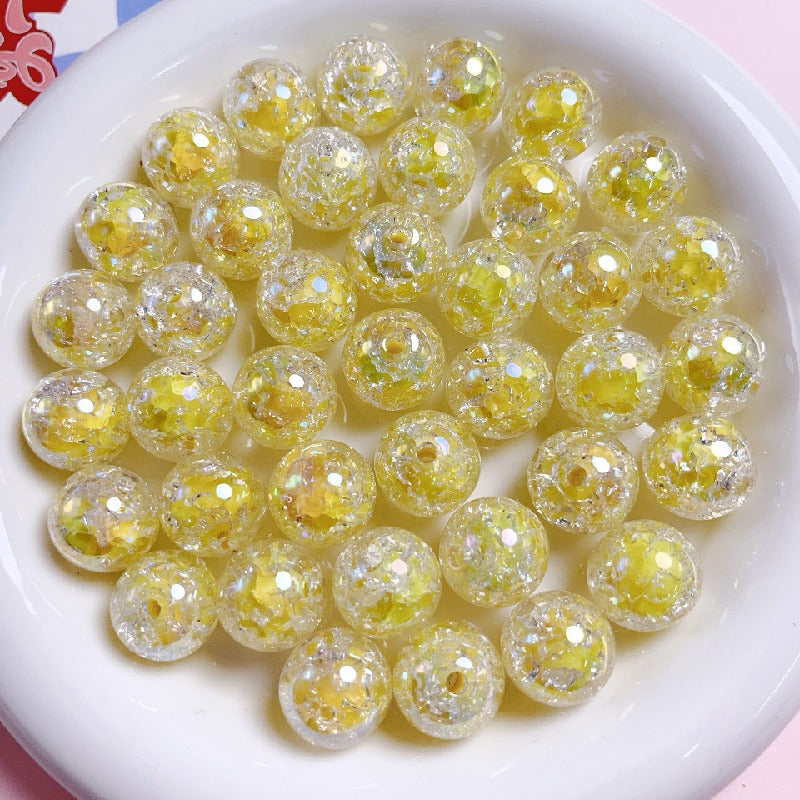 Sparkling Round Acrylic Beads 16mm Crackled Glass Effect 10pcs 3