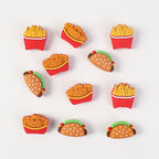 Silicone 3D Focal Beads Fast Food Chicken Nuggets French Fries Taco Pizza 20pcs 4