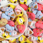 Cute Ice Cream and Animal Silicone Focal Beads 20 pcs