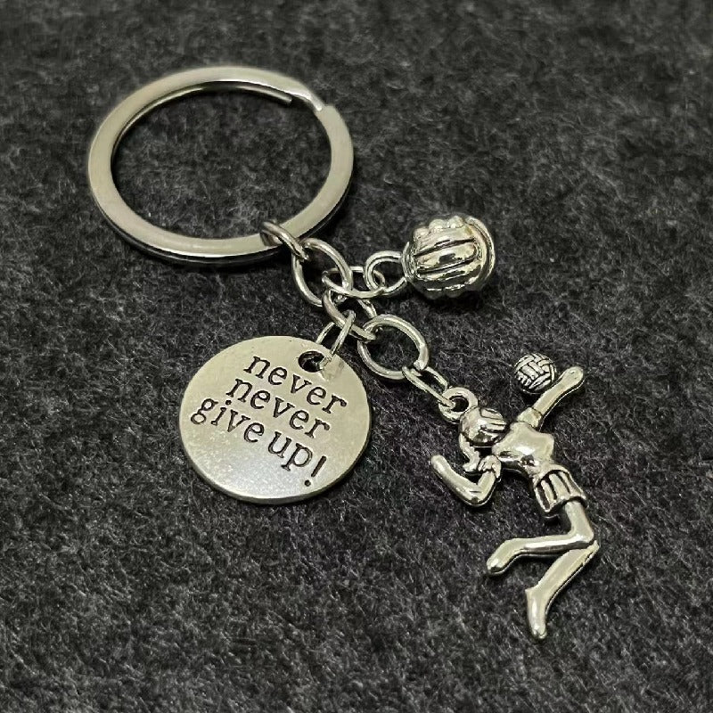 Alloy Horn Volleyball Player Keychain Metal Sports Charm 5