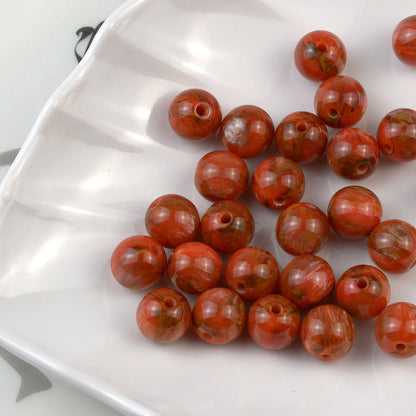 Resin Round Beads 8mm 10mm Starry Lacquer Effect 100pcs 11