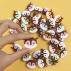 Silicone 3D Focal Beads Cartoon Colored Animals Pastel Ears 20pcs 2
