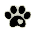 Silicone Focal Beads Paw Print Heart Accent Matte Finish 20pcs 8