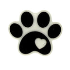 Silicone Focal Beads Paw Print Heart Accent Matte Finish 20pcs 8