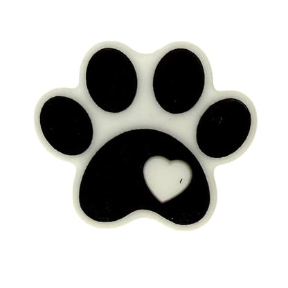 Silicone Focal Beads Paw Print Heart Accent Matte Finish 20pcs 8