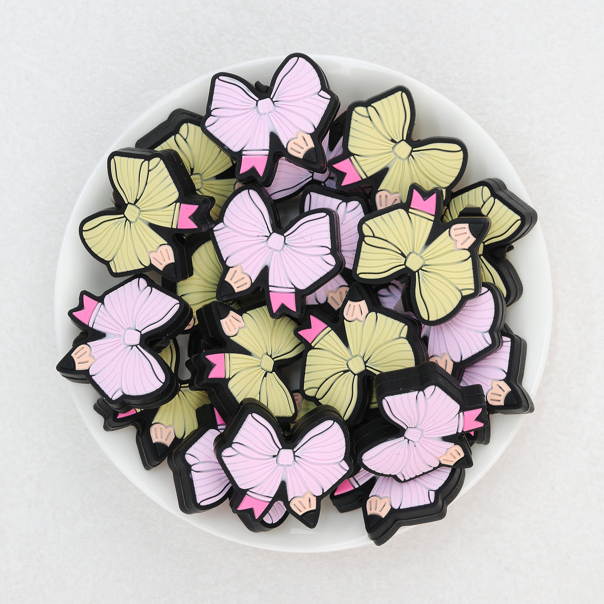 Bow Pencil Silicone Focal Beads 20Pcs  2