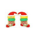 Silicone 3D Focal Beads Christmas Bear Socks Wearing Santa Hat 20Pcs