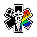 Silicone Focal Beads Star Of Life Black and Rainbow Stripes 20pcs