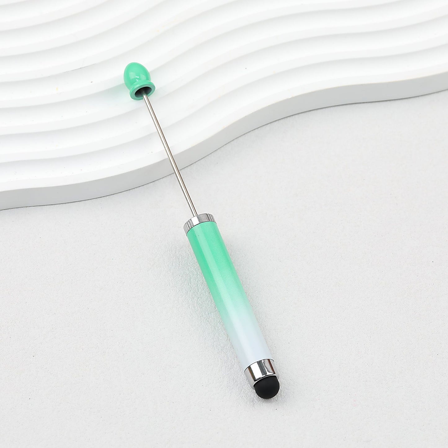 Gradient Color 3 In 1 Beadable Stylus Pens Plastic Body - Green gradient