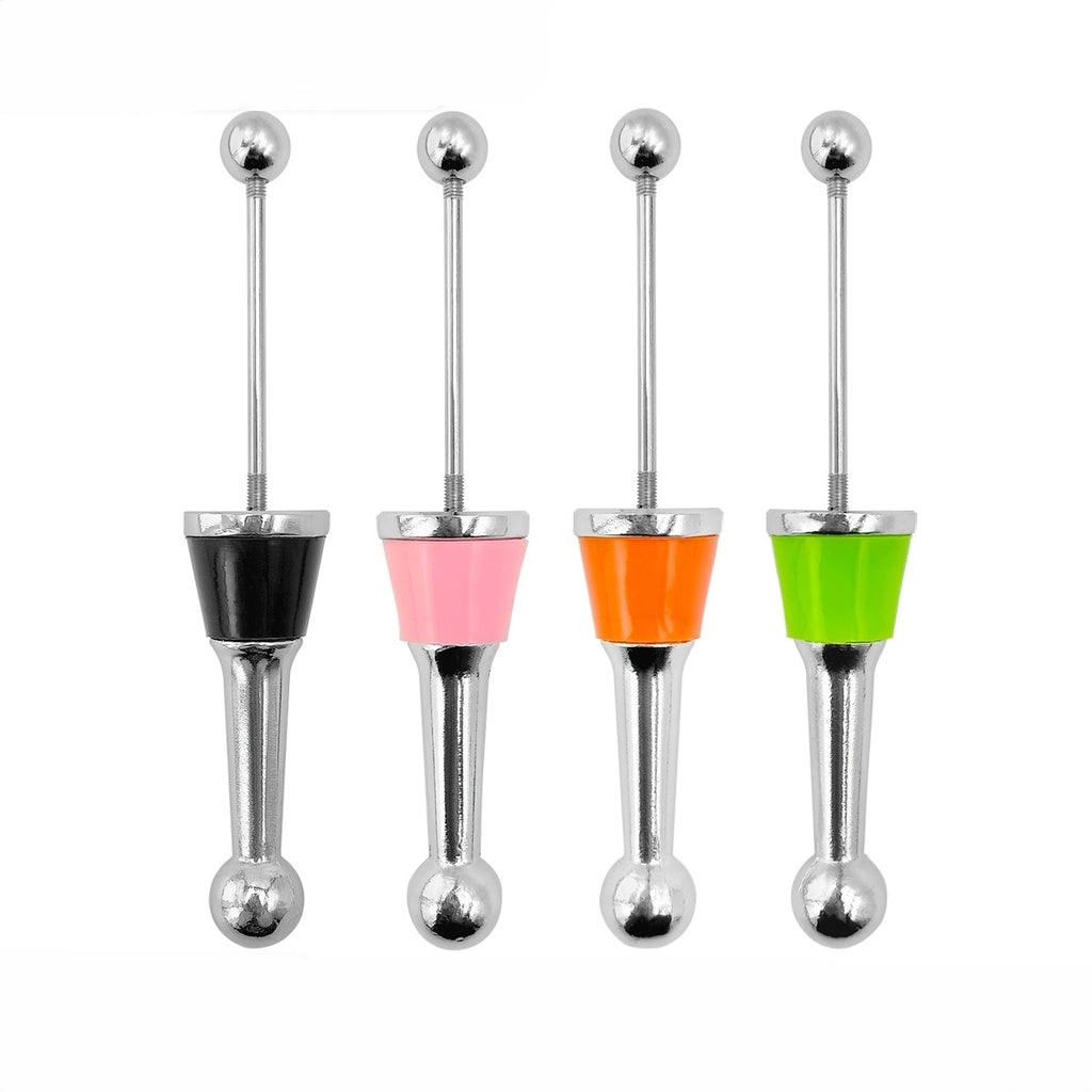 Beadable Wine Stopper Aluminum Alloy Polished Silver Balls 3cm