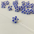 Lampwork Glass Beads Sea Urchin 11mm Handmade Polka Dotted 14pcs 13