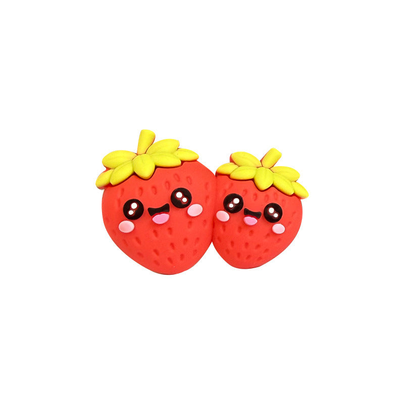 Silicone 3D Fruit Series Focal Beads Cute Fruit Shapes 20pcs 8