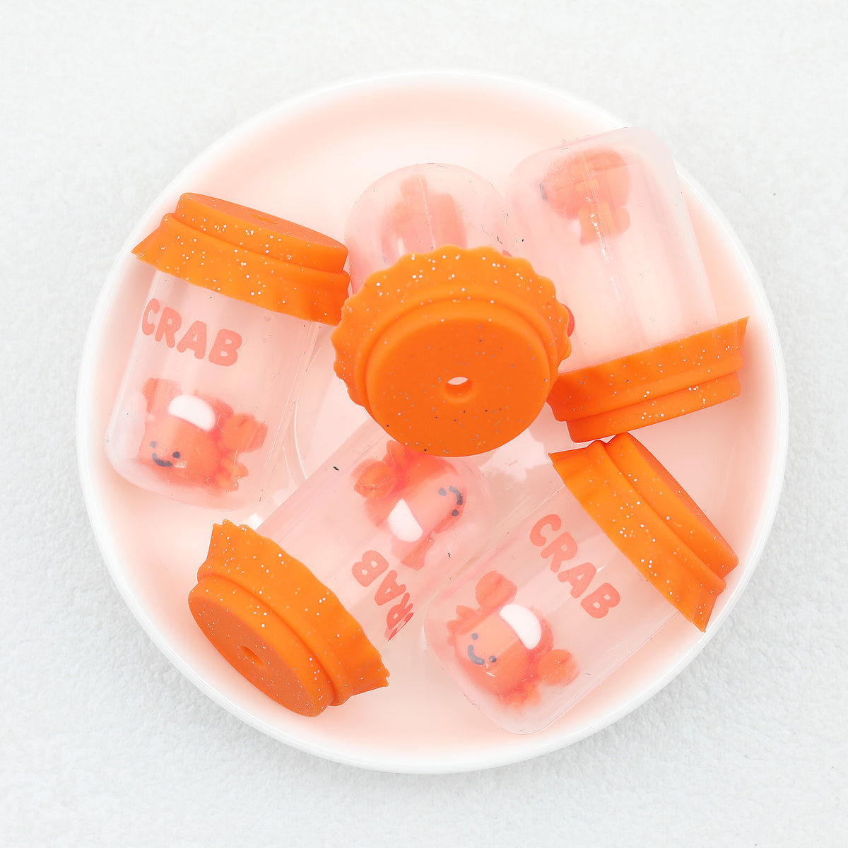 Silicone 3D Crab Starfish Lace cap Bottle Focal Beads 10pcs 4