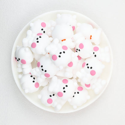 3D Animal Silicone Focal Beads Cute Rabbit Dog Design 20pcs