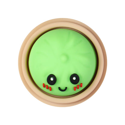 Smiling 3D Dumplings Silicone Focal Beads with Steamer 20pcs 12