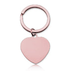 Stainless Steel Blank Heart Keychain Smooth Polished Metal Charm 2