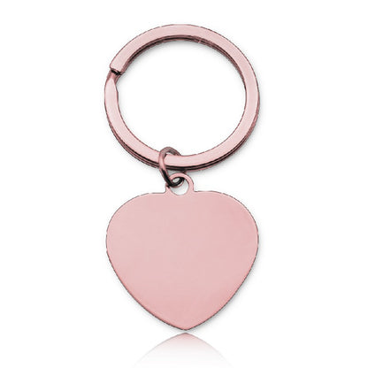 Stainless Steel Blank Heart Keychain Smooth Polished Metal Charm 2