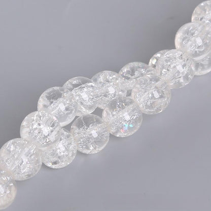 Crackle Round Glass Beads 8mm Colorful Mixed Colors 50pcs 15