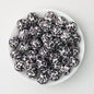15mm Colored Leopard Print Round Silicone Beads 50pcs 10