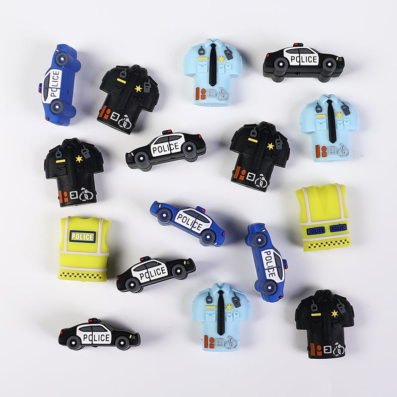 Silicone 3D Police Theme Focal Beads 20 pcs 5